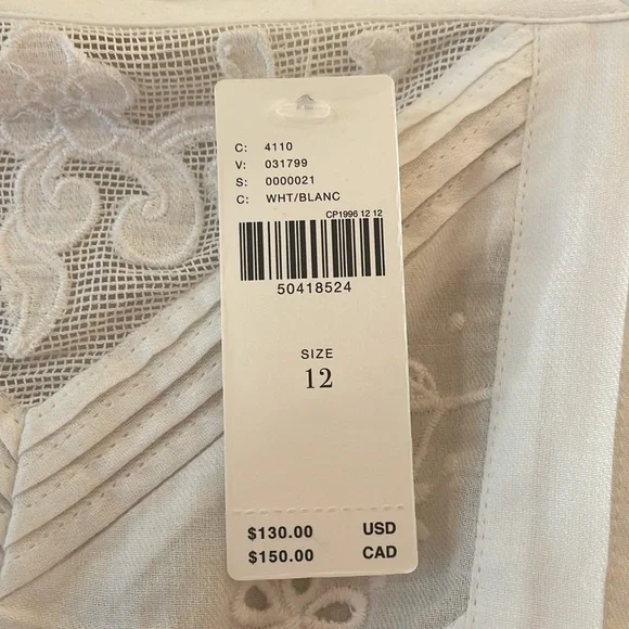 NWT Cream-colored peplum top, size 12. Maeve by Anthropologie. - Picture 4 of 4